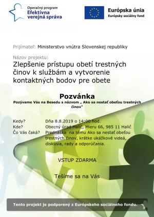 pozvánka na besdu