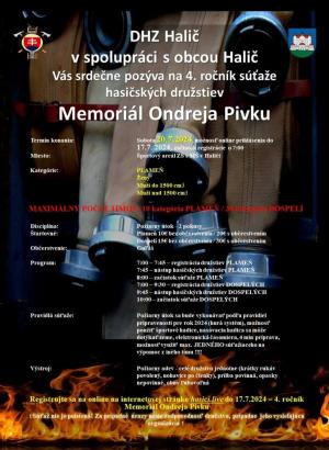 Plagát memoriál Ondreja Pivku